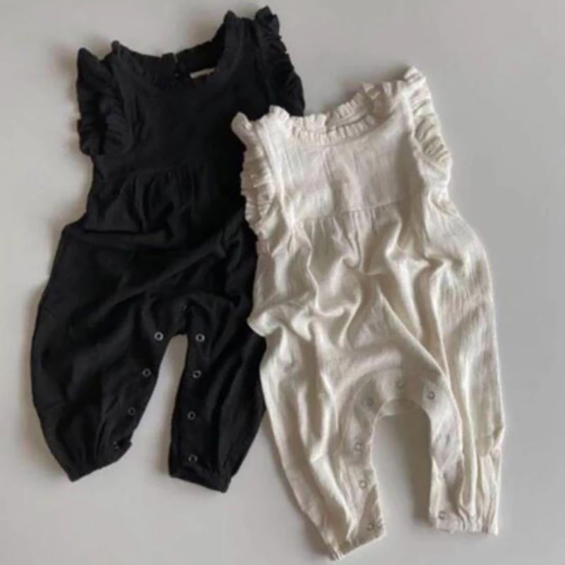 Baby Summer Linen Sleeveless Jumpsuit - MILANCEL Sommer Baby Strampler Sleeveless Kleinkind