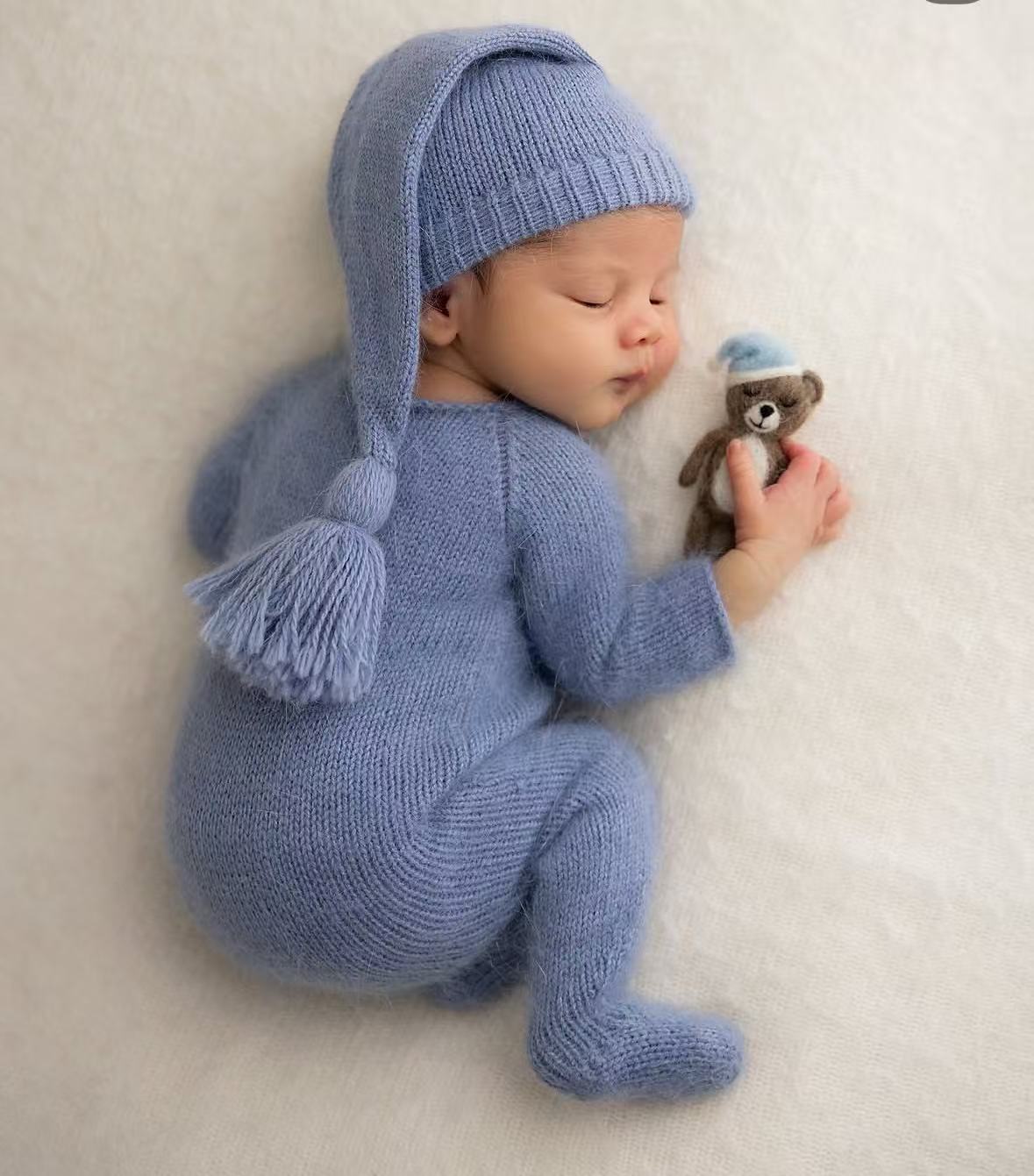 Infant Photography Props Outfit - Neues Set aus gestricktem Strampler und