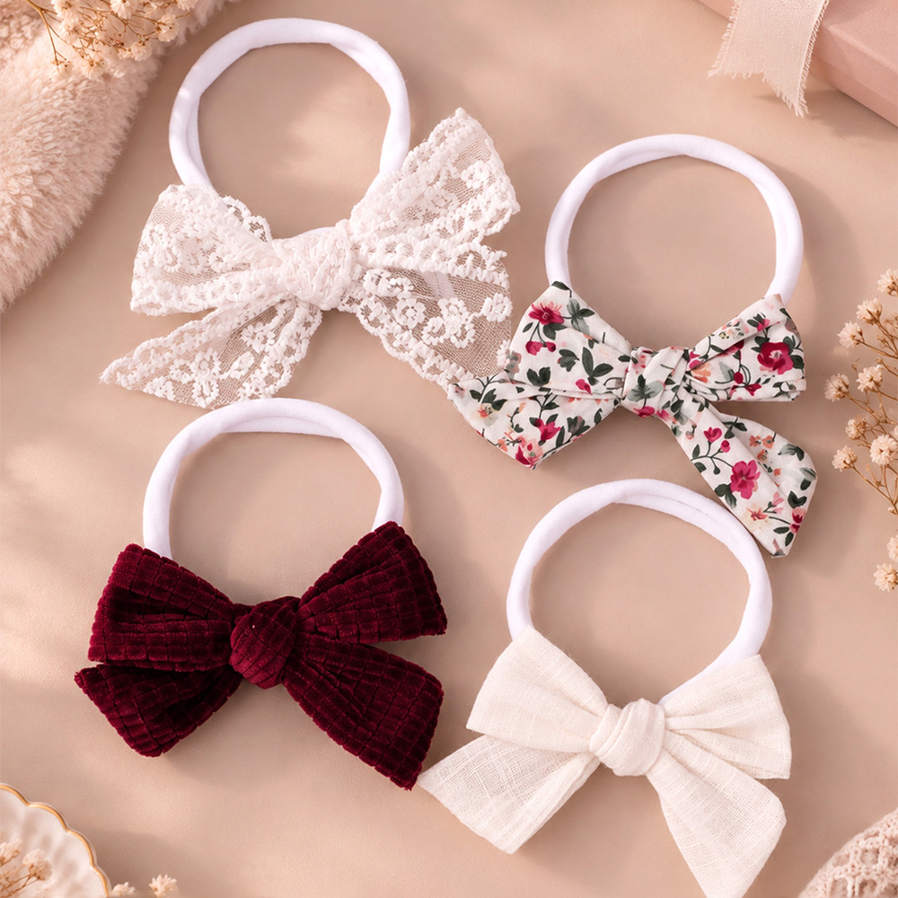 Baby Gear - Baby-Schleifen-Stirnband-Set für Neugeborene und Kleinkinder, Mädchen,