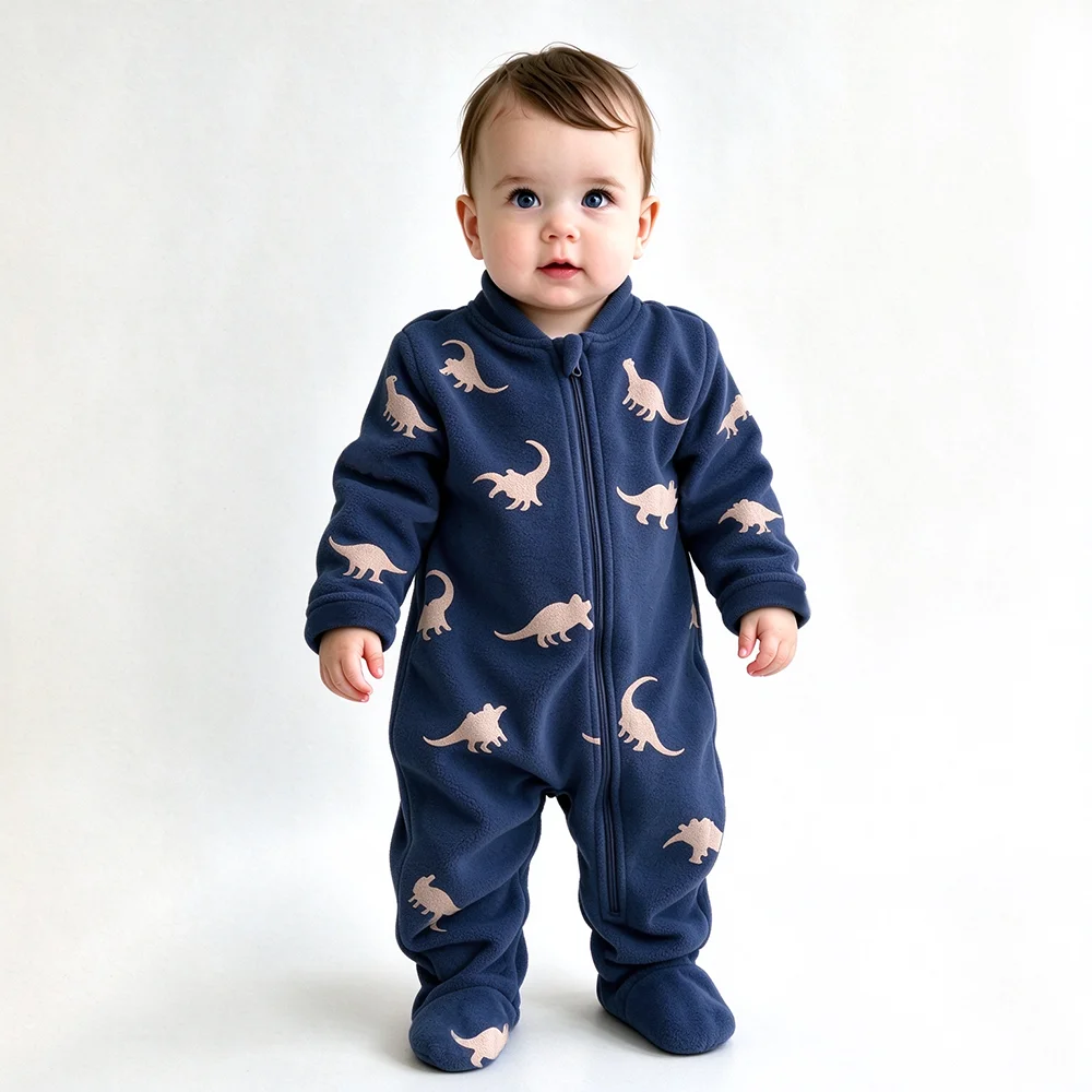 Weicher, warmer Baby-Fleece-St – Cotton Baby Onesies Zipper Bewertung und Preis